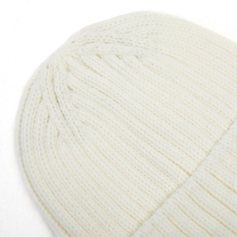 Rib-knit beanie "Docker junior" Off white